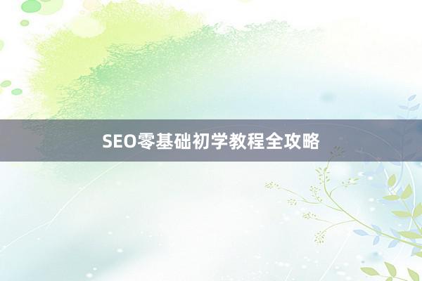 SEO零基础初学教程全攻略